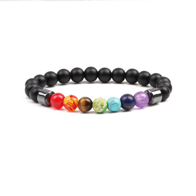 Pulseras De Piedra Volcánica Negra Colorida al por mayor
